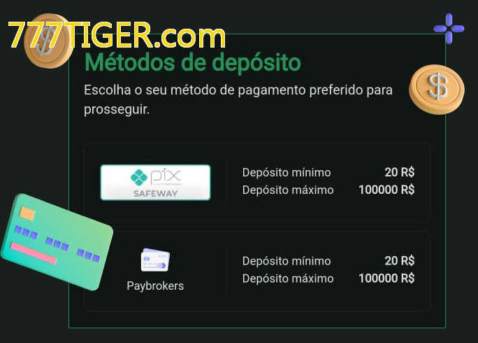 O cassino 777TIGER.combet oferece uma grande variedade de métodos de pagamento